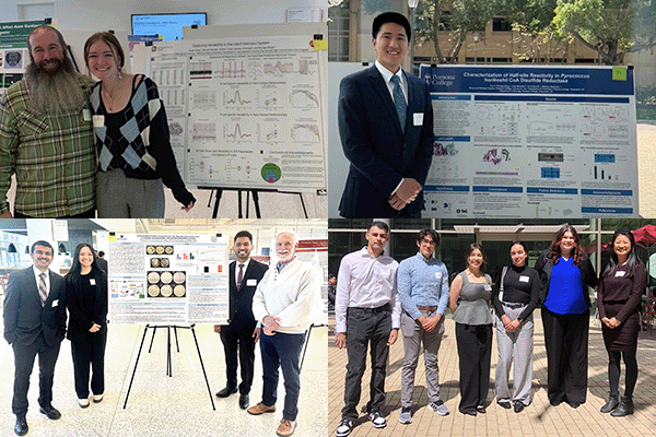 Collage of four photos of attendees of the 2024 West Coast Biological Sciences Undergraduate Research Conference