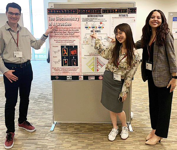 Victor Rossi, Katie Conrad, and Joey Hernandez-Mena presented their poster at the Northern California Botanists meeting.