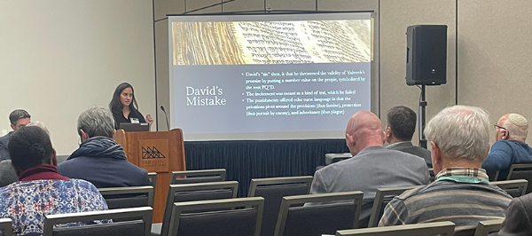 Cathleen Chopra-McGowan presenting at the annual AAR/SBL conference in San Diego.
