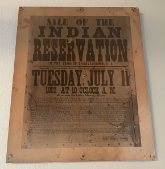 Placard of an ad for the 1882 Sale of Inidian Reservation in the town of Charlestown, Rhode Island