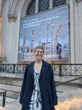 Maggie Wander outside the Metropolitan Museum of Art in New York