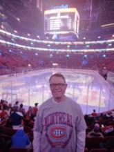    John Hawley hawking Heated Rivalry tchotchkes before the Canadiens home game against New York.