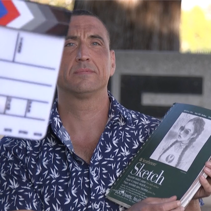 Recovery Café community member, Adrien, in the student film 