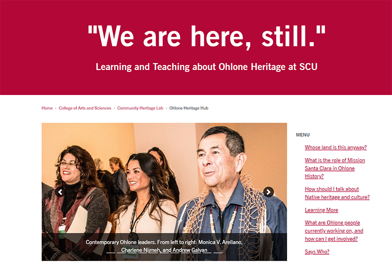 Ohlone Heritage Hub website
