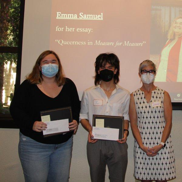 Emma Samuel, Jaden Fong, and Professor Kirstyn Leuner