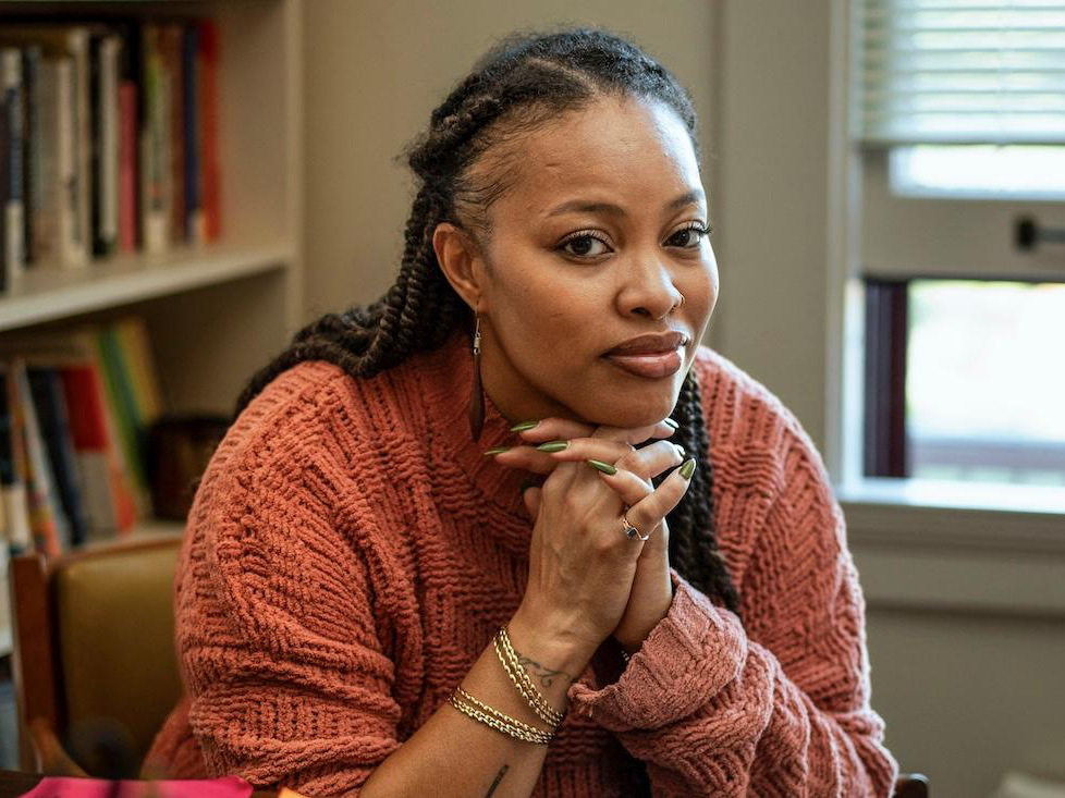 Kai Harris sitting in her office