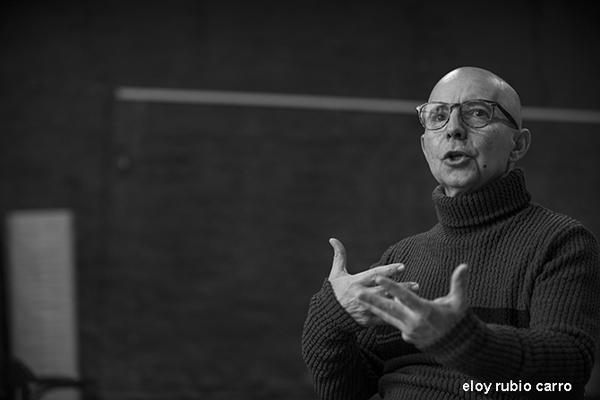 Juan Velsaco speaking with hands open