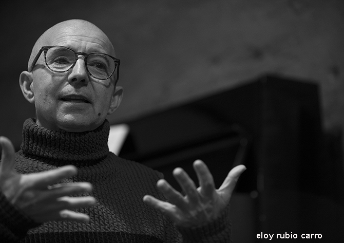 Juan Velasco with open hands.