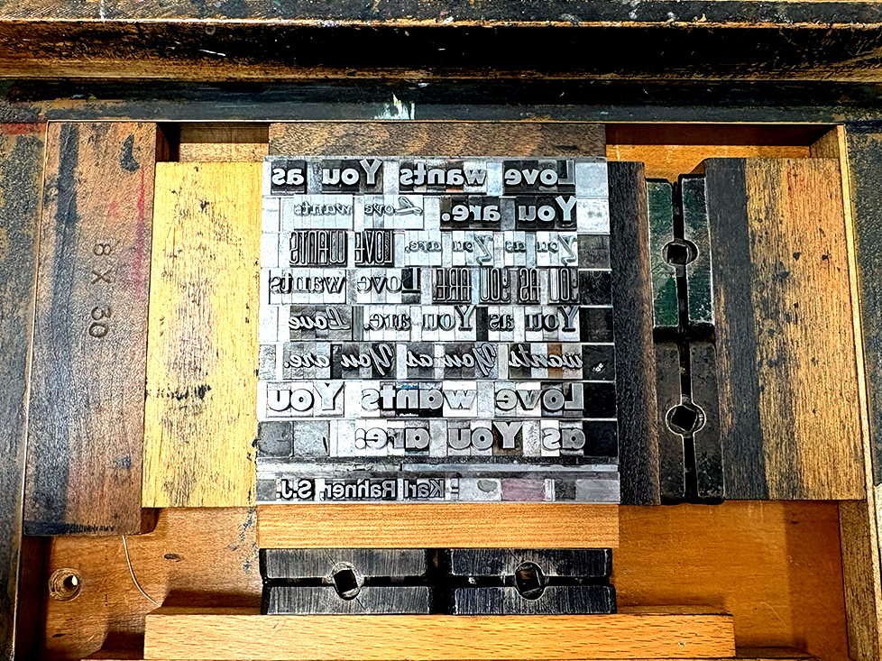 A message on the Letterpress