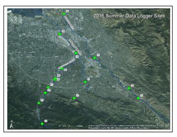 Satellite image of Parchem area with marked landmarks.