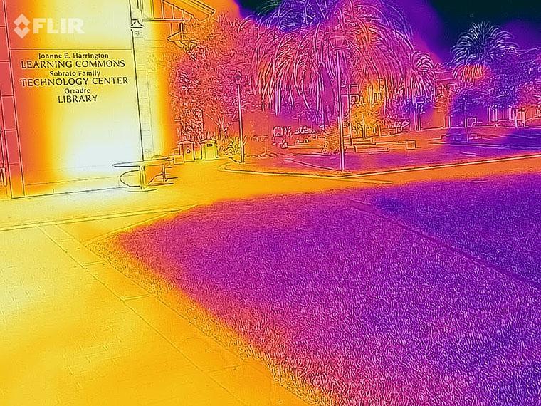 Thermal image of SCU Learning Commons