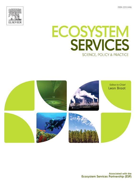 Ecosystem Services journal cover image link to story