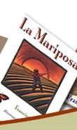 Book cover titled La Mariposa showing a sunset and field rows.