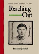 Book cover titled Reaching Out with a black-and-white portrait of a person.