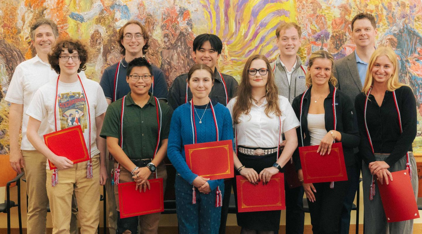A group photo of students initiated into Phi Alpha Theta in 2026 