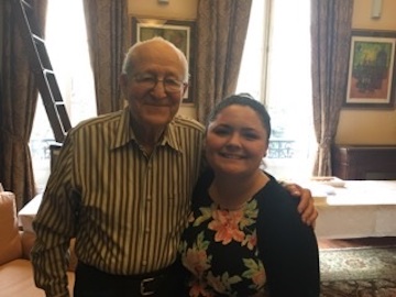 Bailey Fairbanks and author Irving Roth at  The Memorial Library in New York
