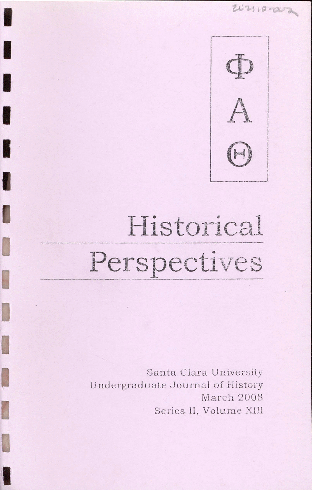 Historical Perspectives 2008, volume 13
