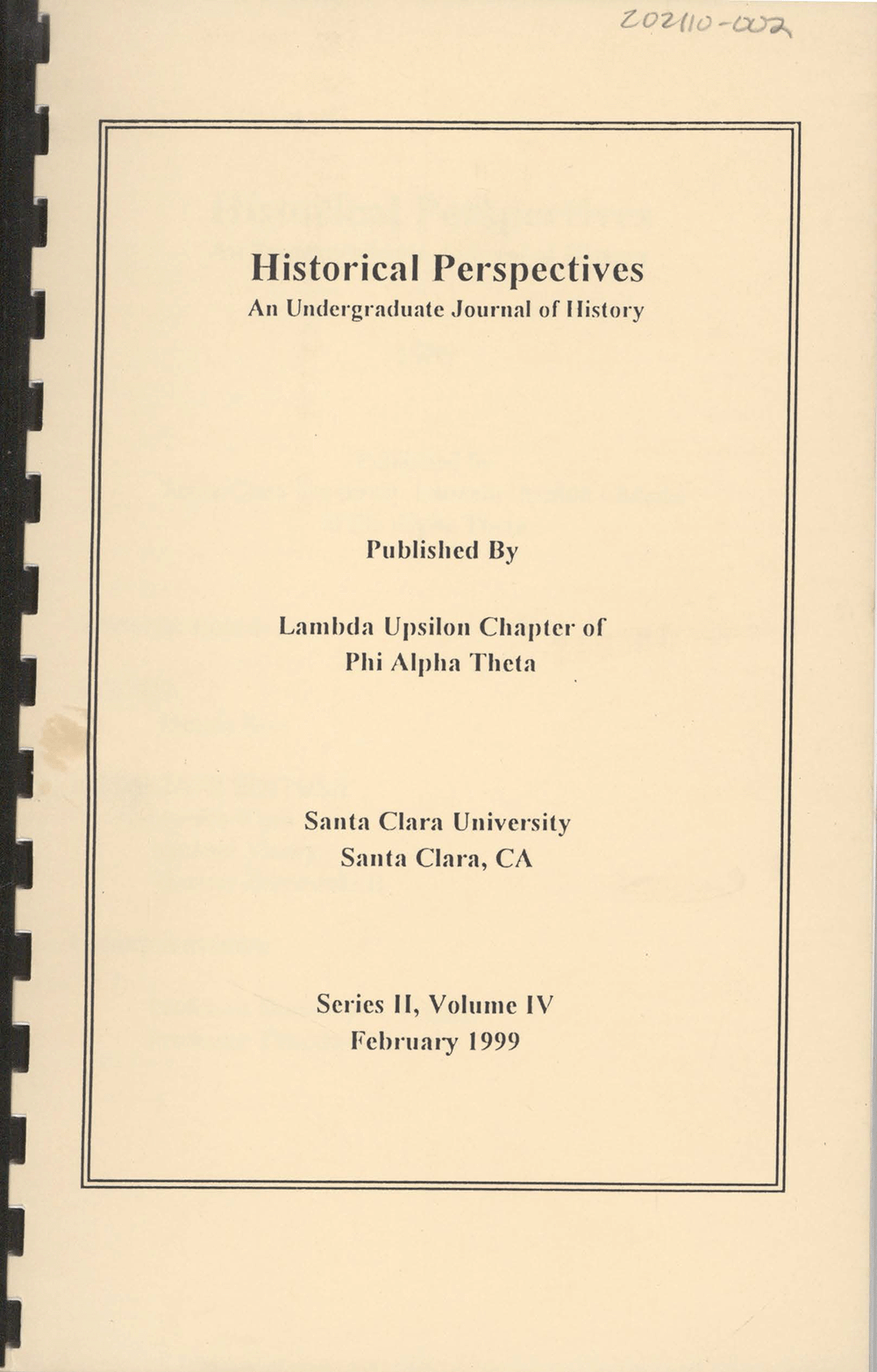 Historical Perspectives 1999, volume 4