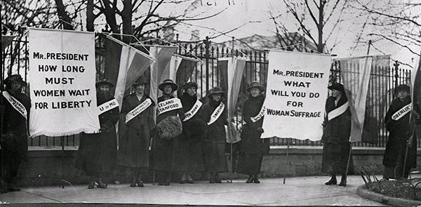 Women picketing for suffrage