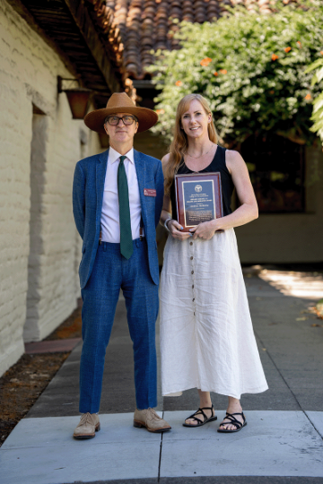 Dean Daniel Press and Lindsay Halladay recipient of the  2023 Bernard Hubbard, S.J., Creative Collaboration Award image link to story