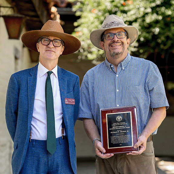 Dean Daniel Press and Rich Barber recipient of the 2023 Bernard Hubbard, S.J. Creative Collaboration Award image link to story