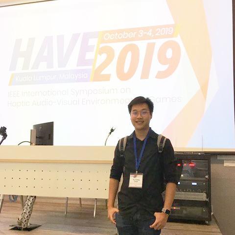 Yu Yang Chee 22 at the 2019 IEEE HAVE conference in Kuala Lumpur