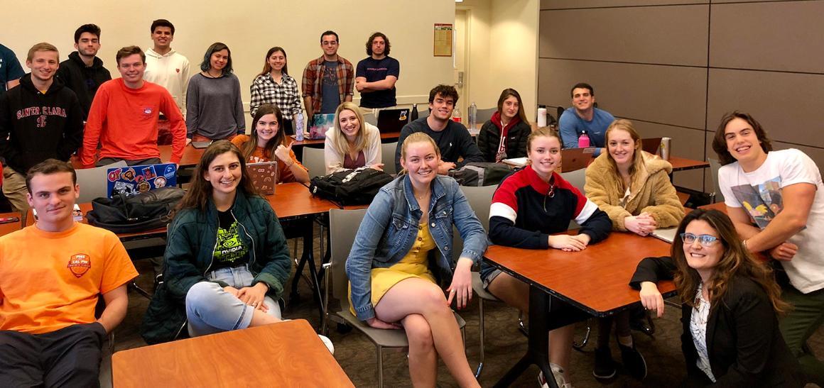 Evelyn Ferraro and students