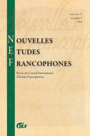 Nouvelles Etudes Francophones journal cover for February 2023