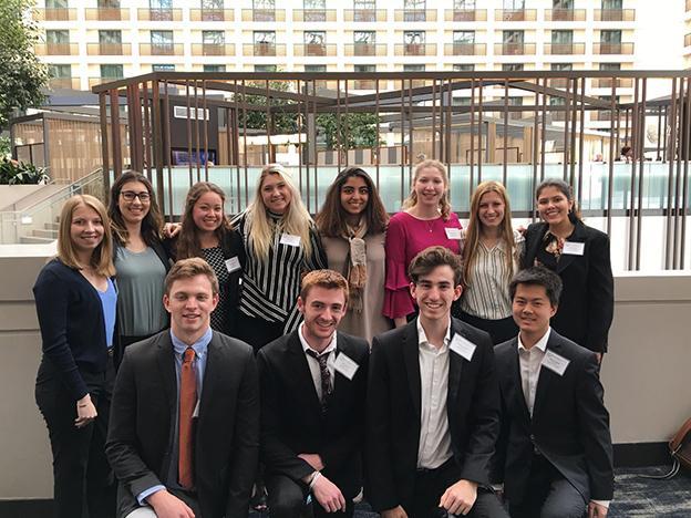Twelve students at the Model United Nations of the Far West Conference image link to story