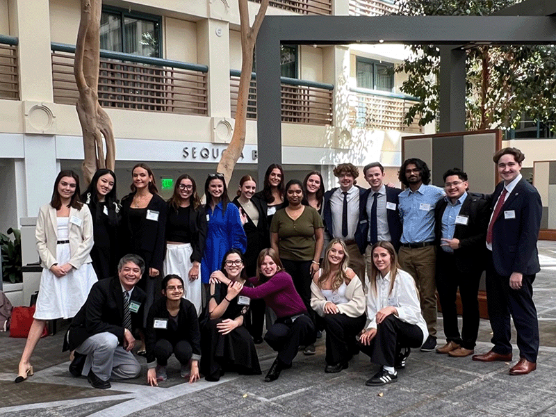 SCU Model United Nations delegation group photo.