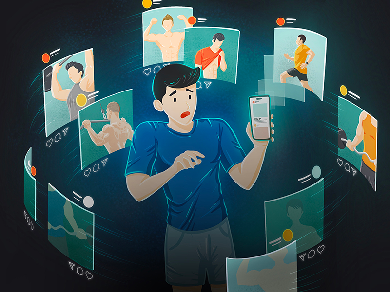 animates frames of active students with a stressed out student