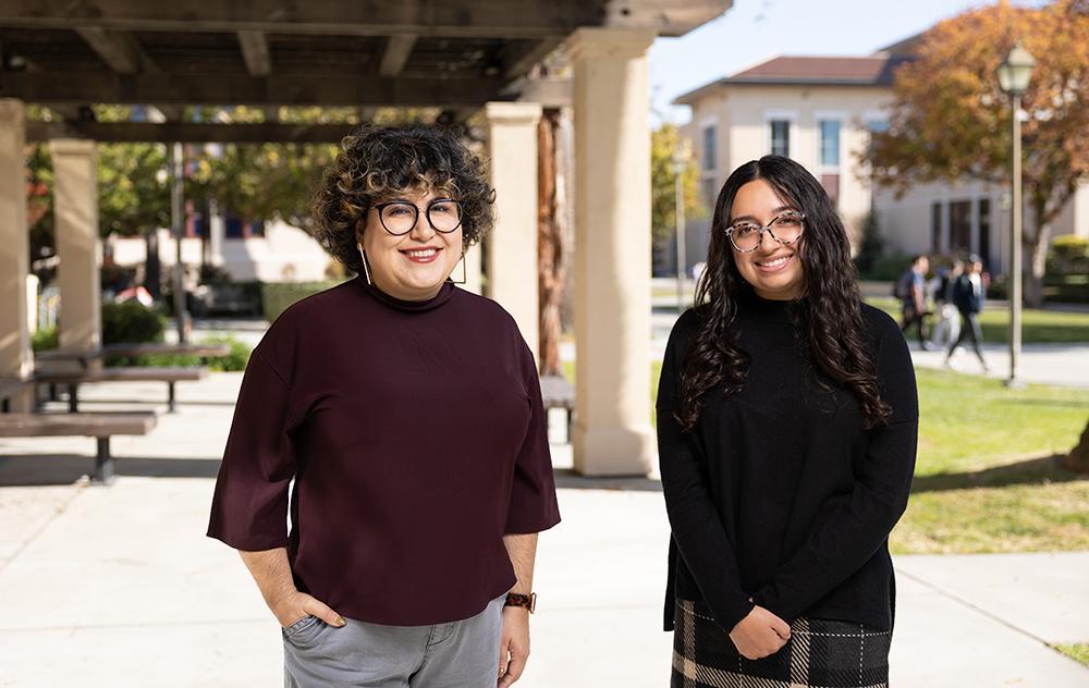 Public Health Assistant Professor Alice Villatoro and LEAD Scholar Delilah Garza ’23 image link to story