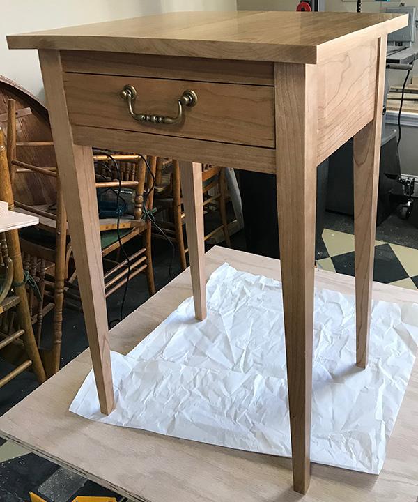 Wooden table by hobbyist Gary Macy.