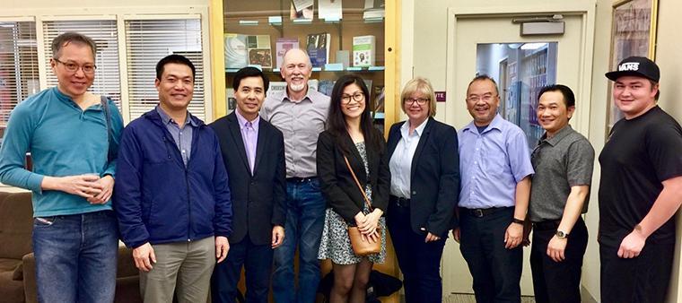 Thien-Huong Ninh, center, discussed her book on Vietnamese in the U.S. and Cambodia