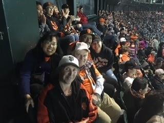 Vicky with faculty and staff at baseball game