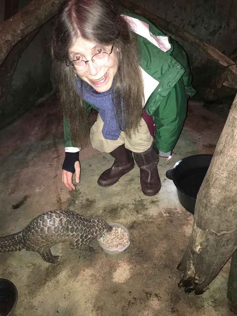 Jody Pinault and pangolin