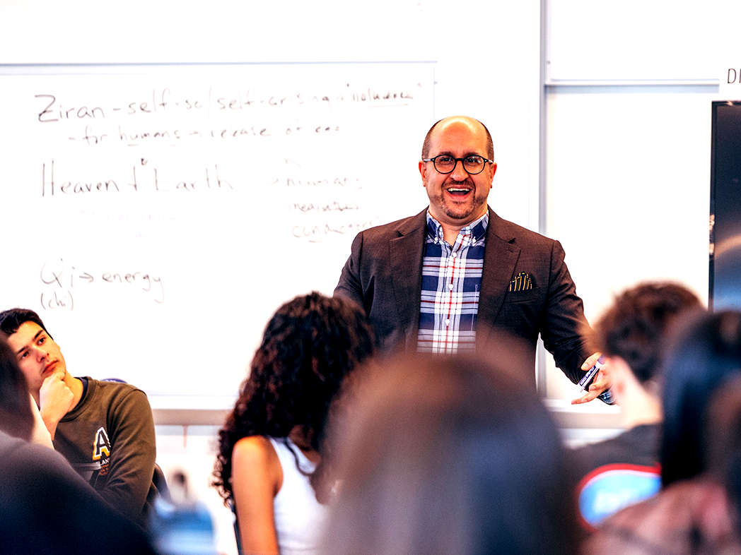 paul schutz teaching in a classroom