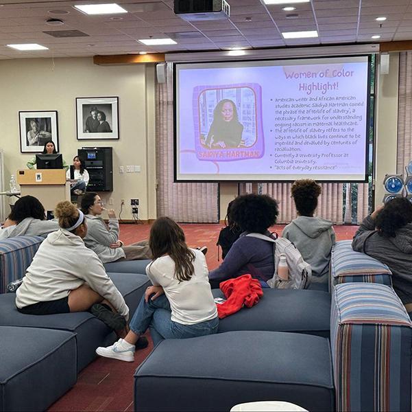 Students attend a lecture on the musical cultures of Brazil and the U.S. image link to story