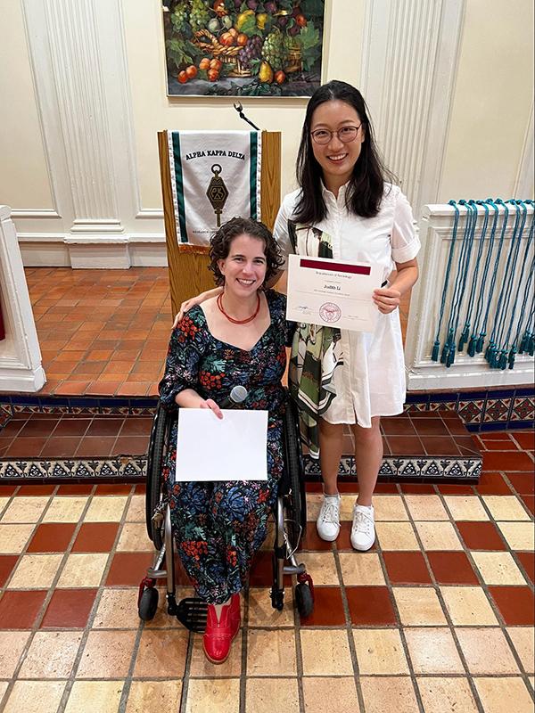 Judith Li with Professor Molly King