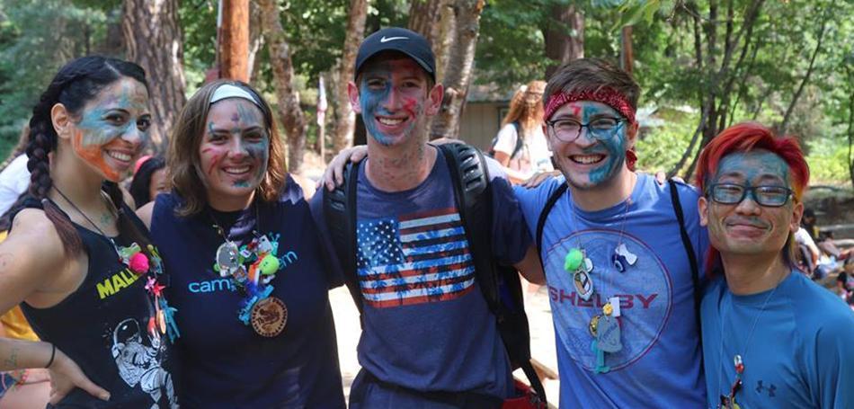 Camp Kesem counselors with facepaint 