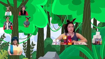 6 Fantasy characters in Zoom windows on a cartoon forest background