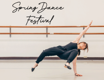 A female dancer in black springing up from the floor using one hand