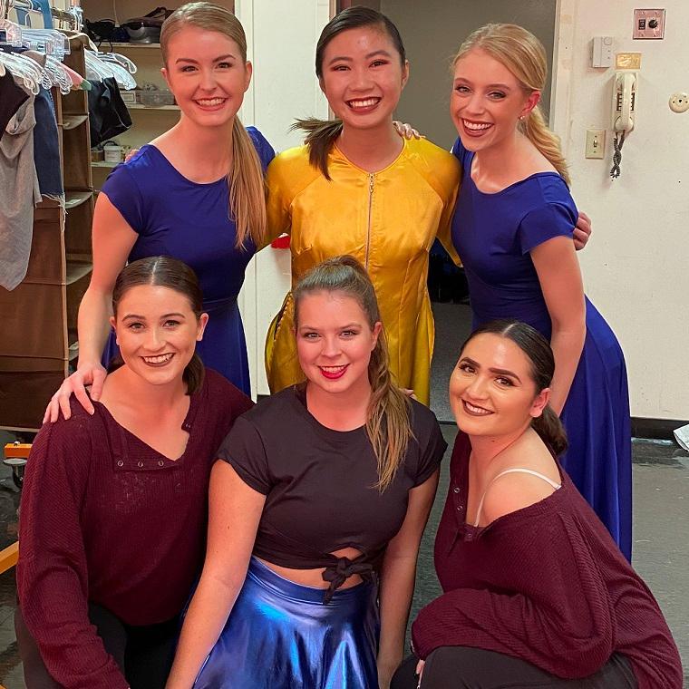 Rehearsal photo of students in the Choreographers Gallery 2019 image link to story