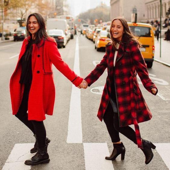 Sonya and Kalina crossing the street. image link to story