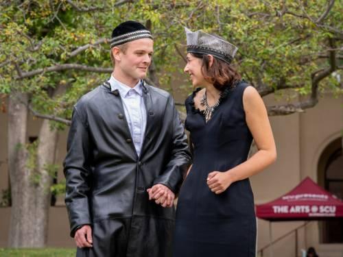 Picture of two cast members of A Midsummer Nights Dream image link to story