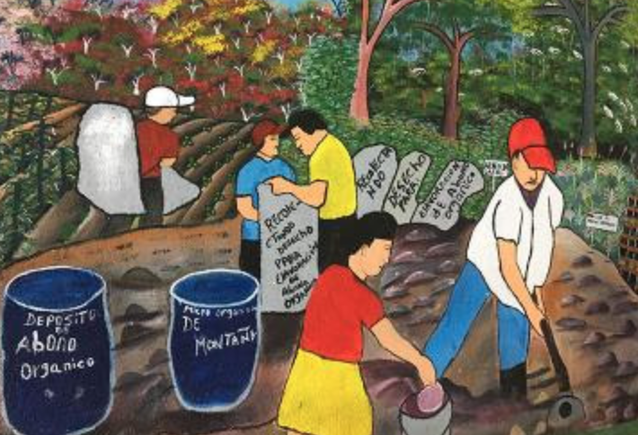 mural of community farming 