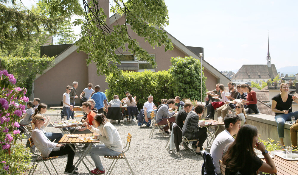 Community sitting in garden