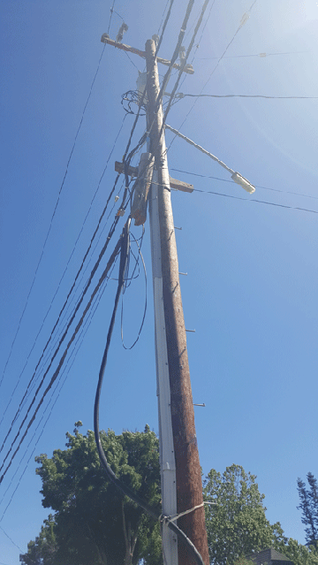 Utility pole in San Jose, CA with 
