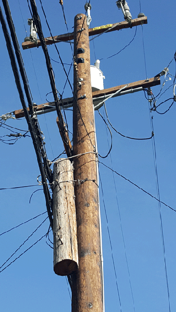 Utility pole with 