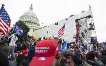 mob of protestors gather at U.S. Capitol on Jan. 6, 2021